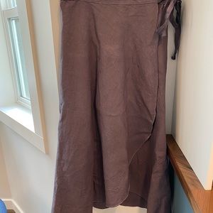 Wilfred Dusty Violet Linen Wrap Skirt Size Small